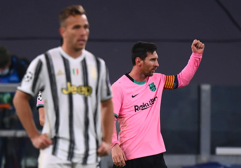 Lionel Messi (right) and Barcelona prevailed Wednesday in the Champions League, but Juventus didn't have Cristiano Ronaldo for the encounter. (Photo by MARCO BERTORELLO/AFP via Getty Images)