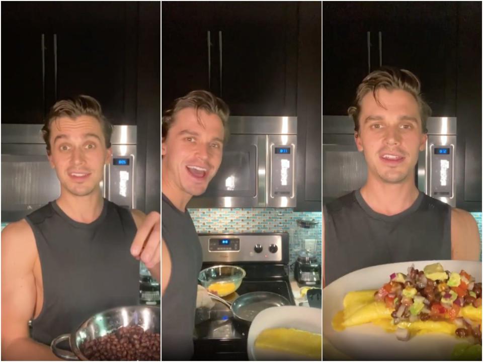 Antoni makes an omelette