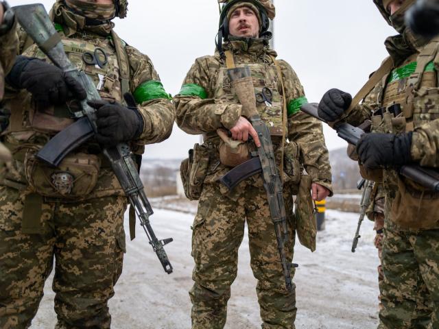 Ukrainian soldiers near Bakhmut