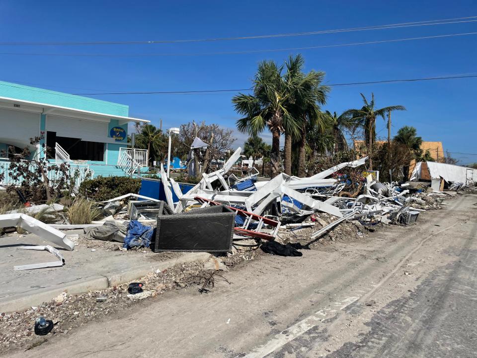 The aftermath of Hurricane Ian in Fort Myers Beach.