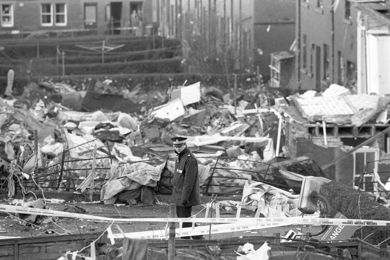 The scene in Lockerbie on December 21 1988 after flight Pan Am 103 exploded over the Borders town. (PA Archive)