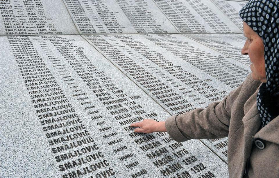 A mural to the 1995 Srebrenica massacre, Europe’s darkest chapter since WWII (AFP/Getty)