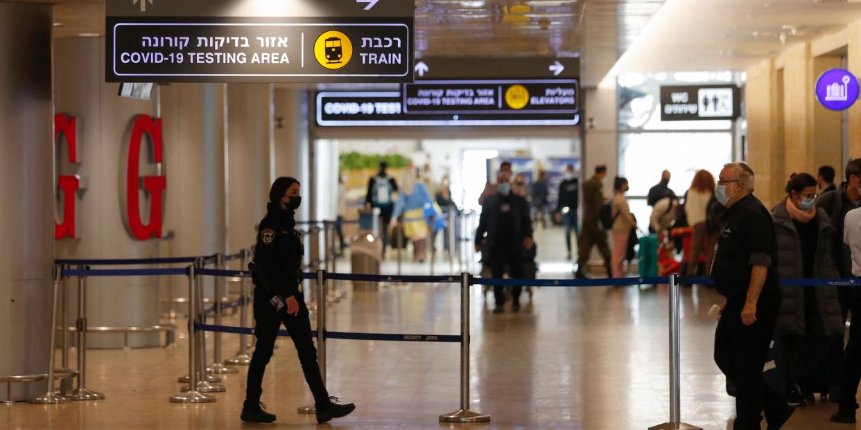 Inside Israel's Ben Gurion Airport in Lod, east of Tel Aviv