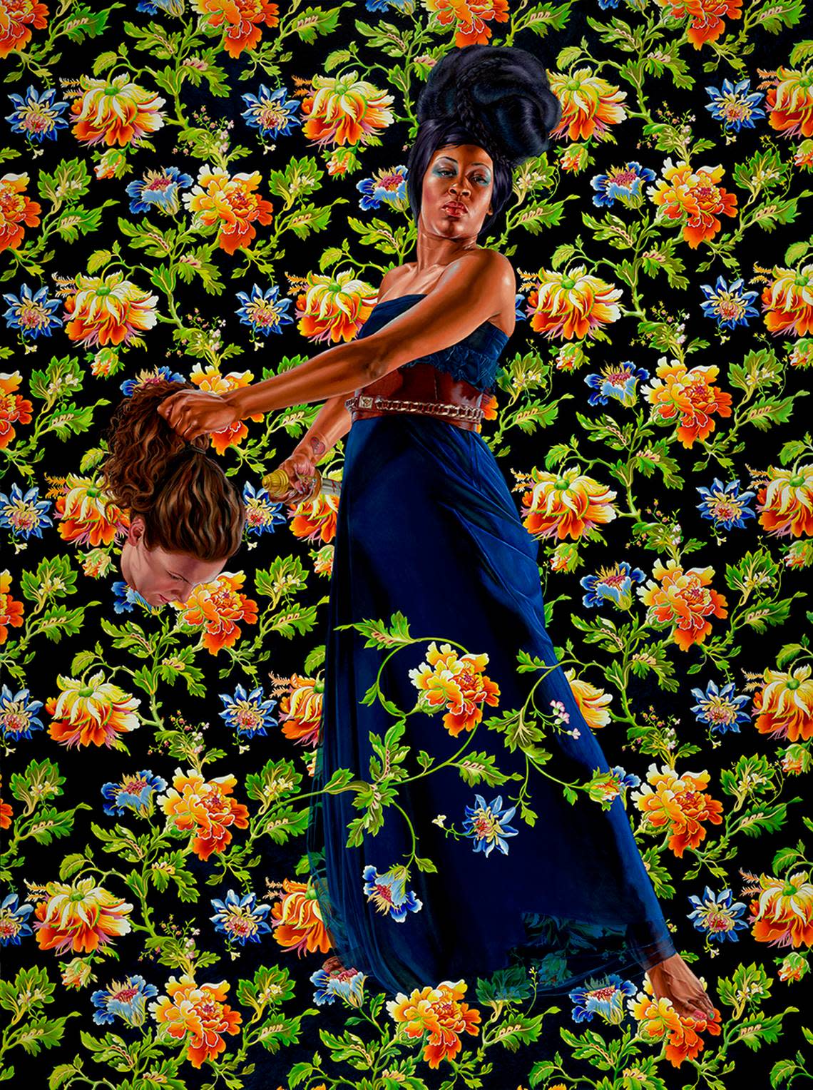Kehinde Wiley’s “Judith and Holofernes” is on display at the Kimbell Art Museum in Fort Worth.