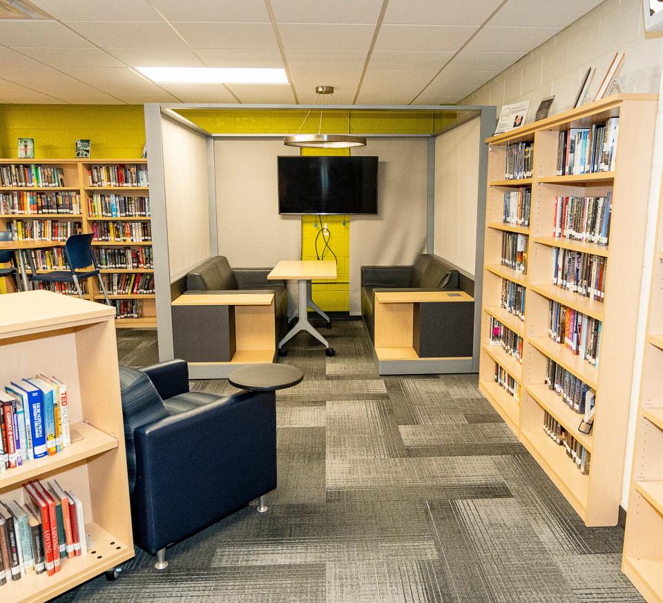 This library space is part of the sources implemented for the Kettle Moraine School District's youth mental health initiative.
