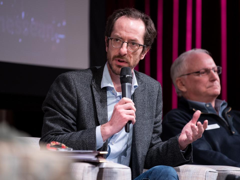 Freddie O'Connell, Metro councilman, District 19, speaks during the "Costs of Growth and Change in Nashville" event at the Nashville Public Library in Nashville, Tenn., Wednesday, Dec. 20, 2017.