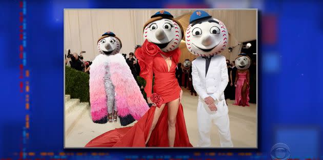 Stephen Colbert riffed that Rep. George Santos (R-N.Y.) could perhaps attend the event as Mr. Met Gala.