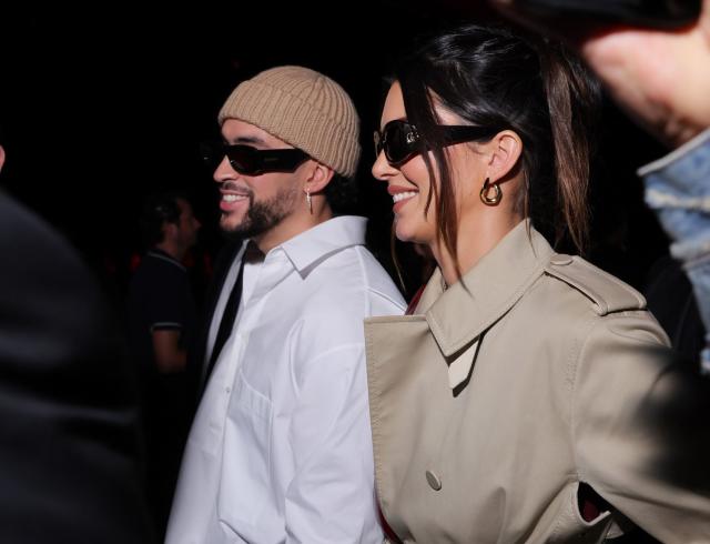 Kendall Jenner and Bad Bunny sit court side as they attend Game 6