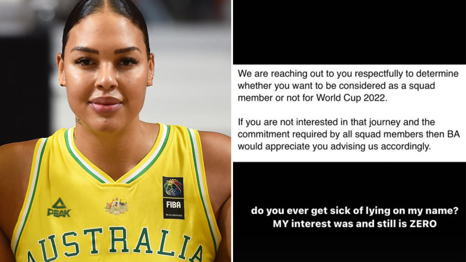 Seen here, Liz Cambage's brutal response to a Basketball Australia enquiry.