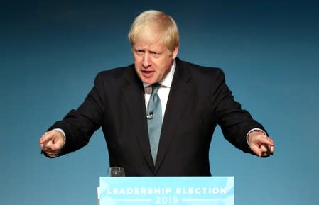 FILE PHOTO: Boris Johnson, a leadership candidate for Britain's Conservative Party, attends a hustings event in Darlington