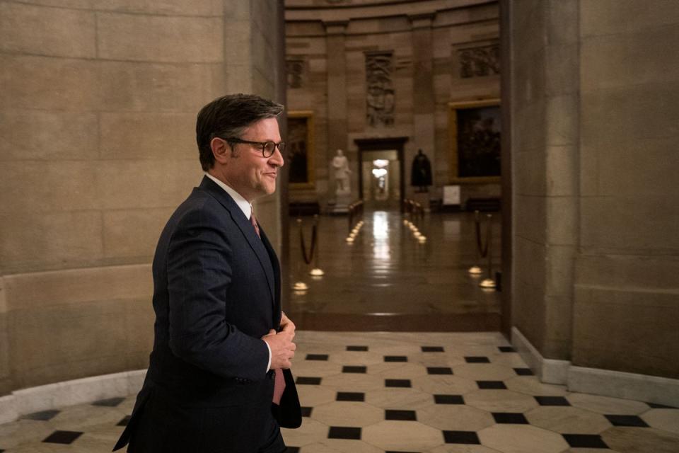 Mike Johnson on Capitol Hill on 10 January 2024 (Getty Images)