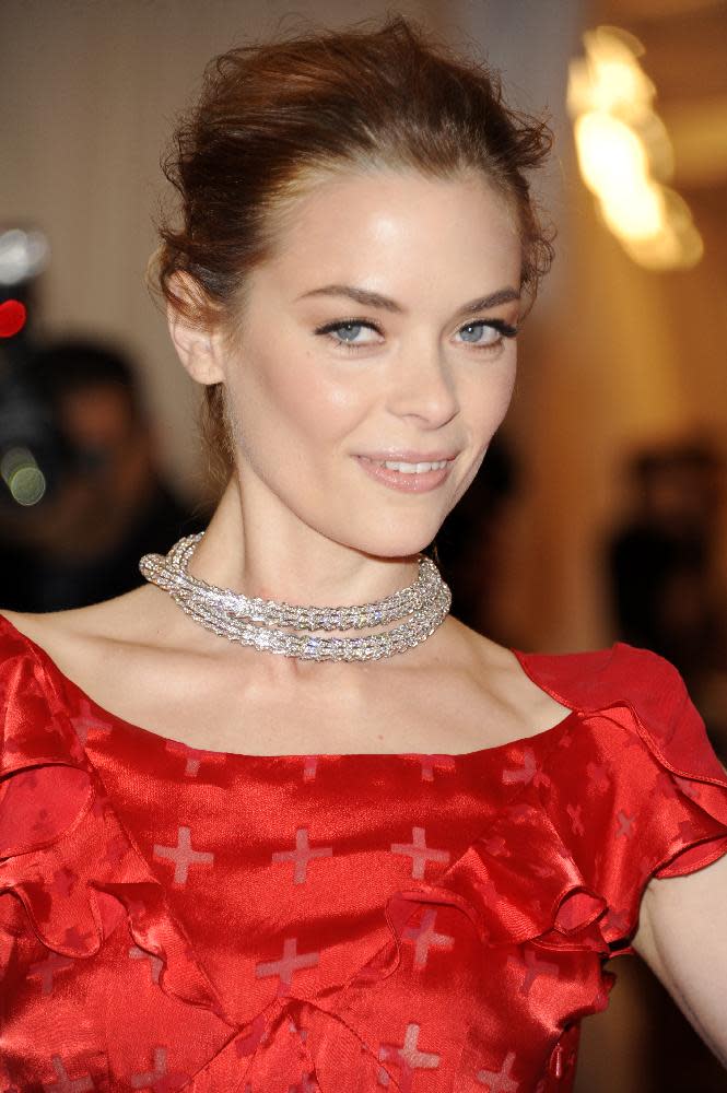 Jamie King arrives at the Metropolitan Museum of Art Costume Institute gala benefit, celebrating Elsa Schiaparelli and Miuccia Prada, Monday, May 7, 2012 in New York. (AP Photo/Evan Agostini)