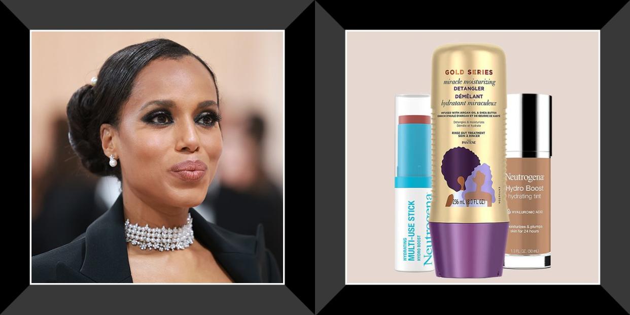 kerry washington at met gala 2023 with neturogena makeup and pantene hair products