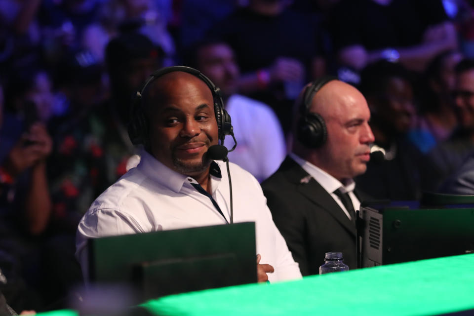 LAS VEGAS, NV - JULY 2: Former UFC Champion Daniel Cormier during UFC 276 on July 02, 2022, at T-Mobile Arena in Las Vegas, Nevada. (Photo by Alejandro Salazar/PxImages/Icon Sportswire via Getty Images)