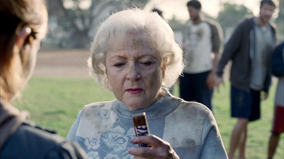 Betty White starred in a well-received commerical for Snickers during the 2010 Super Bowl.