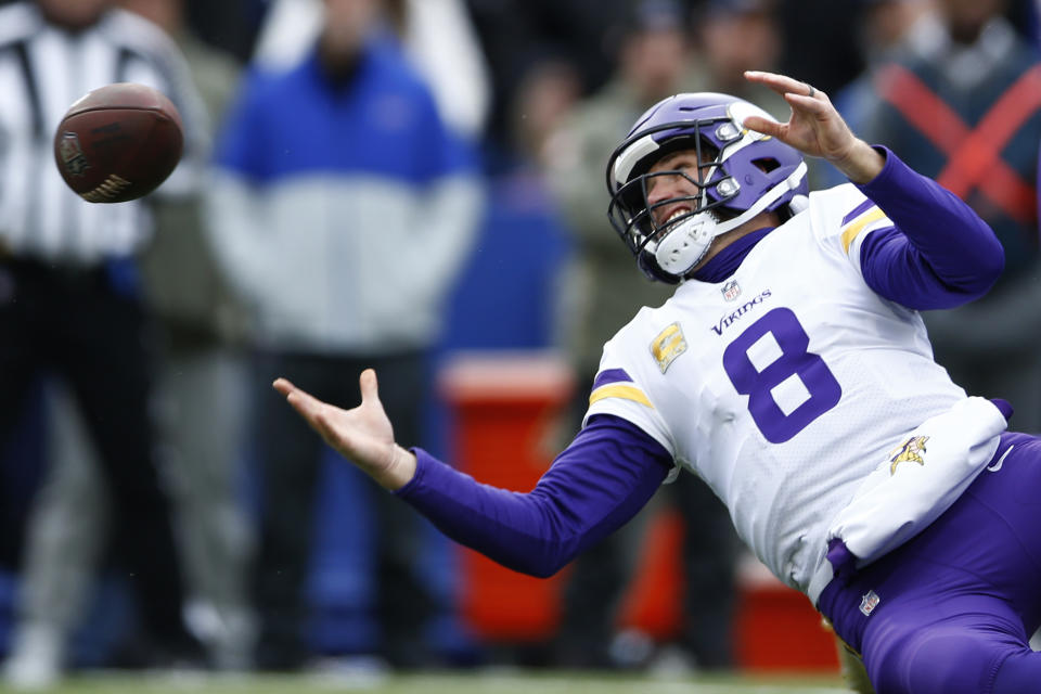 Kirk Cousins and the Minnesota Vikings won a wild game against the Bills. (Photo by Isaiah Vazquez/Getty Images)