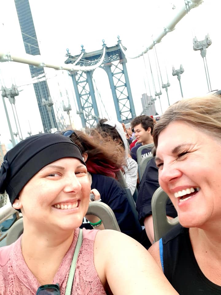 Stephanie Lee with her mother in New York City.