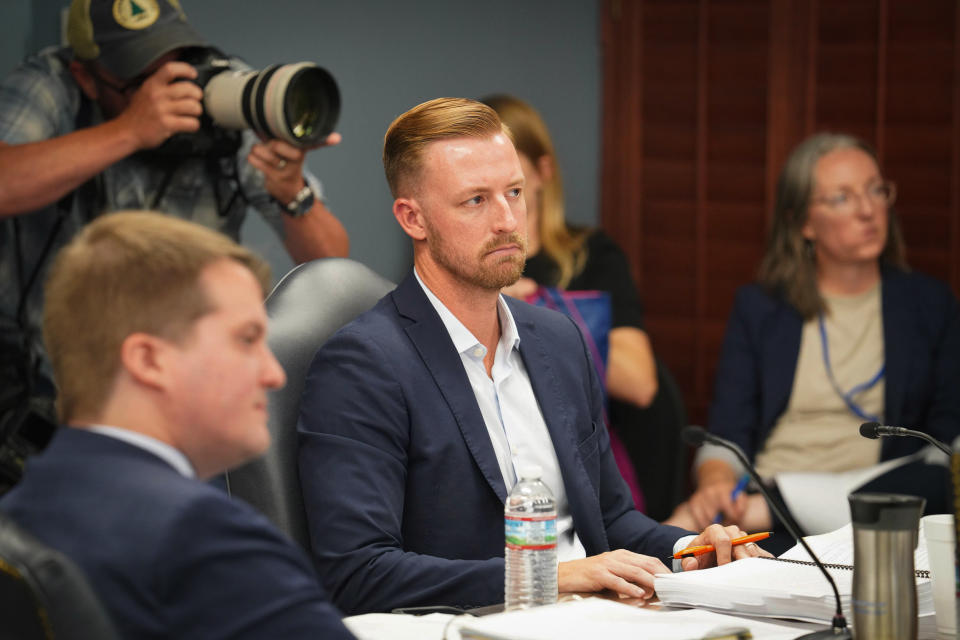 School superintendent Ryan Walters in Oklahoma City on Aug. 24, 2023.  (Chris Creese for NBC News)