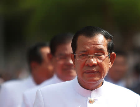 Cambodia's Prime Minister Hun Sen attends the first plenary parliament session at the National Assembly in Phnom Penh, Cambodia September 5, 2018. REUTERS/Samrang Pring