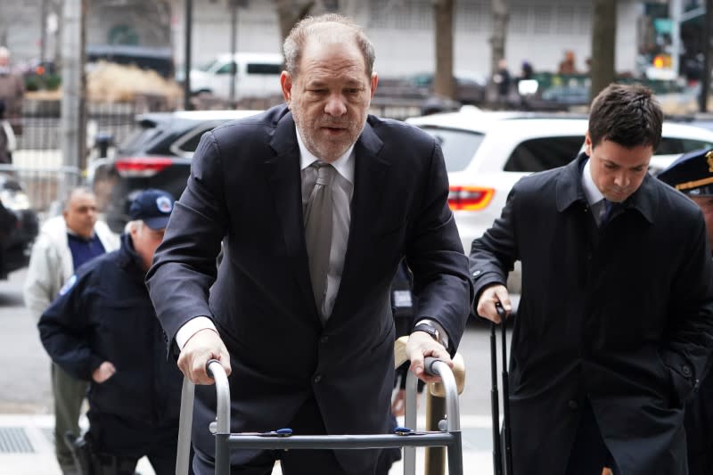 Film producer Harvey Weinstein arrives at New York Criminal Court for his ongoing sexual assault trial in the Manhattan borough of New York City