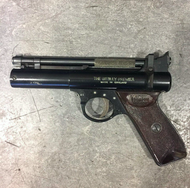 <em>A Webley air pistol was handed in at Colindale Police Station during the National Gun Surrender (PA)</em>