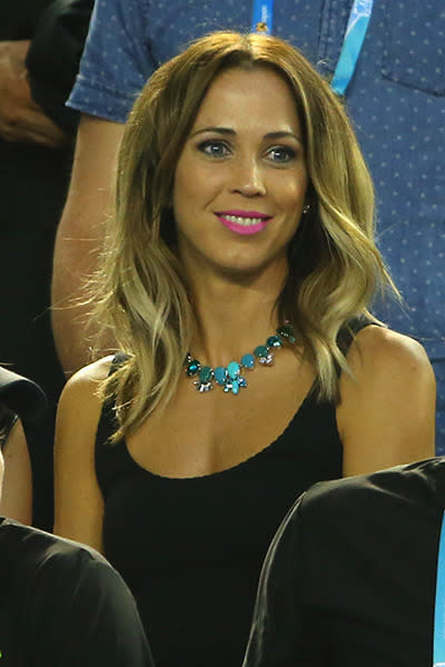 Bec Hewitt is a mainstay at the Australian Open supporing her husband and Aussie hero Lleyton Hewitt.