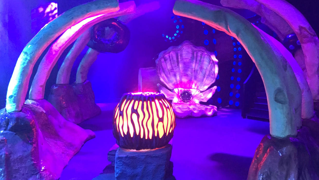  Inside the whale at the CAMP store's Disney The Little Mermaid immersive display. 