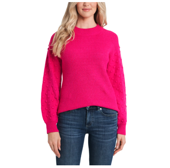 CeCe Puff Sleeve Bobble Ribbed Sweater. Image via Nordstrom.