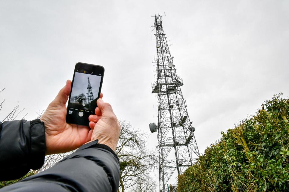 A telecoms mast near Dundry, Somerset (PA)