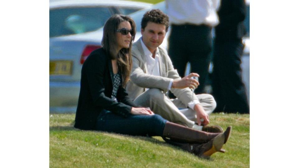 Kate Middleton and Thomas van Straubenzee watch Prince William play in the Audi Polo Challenge charity polo match at Coworth Park Polo Club on May 10, 2009 in Ascot, England.