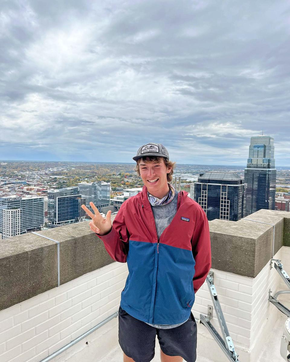 Holden Ringer recently was in Kansas City as he makes a walking journey from Washington state to Washington, D.C. and points beyond. His trek briefly brought him to Columbia on Wednesday afternoon through Friday morning.