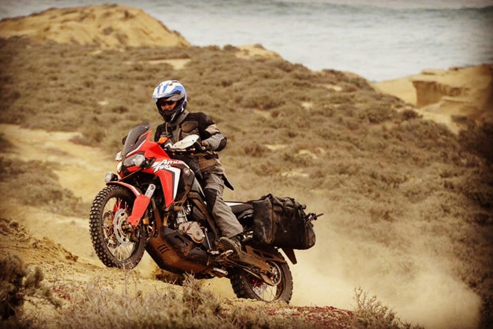 Seiji Ishii on a Honda Africa Twin in Baja, Mexico