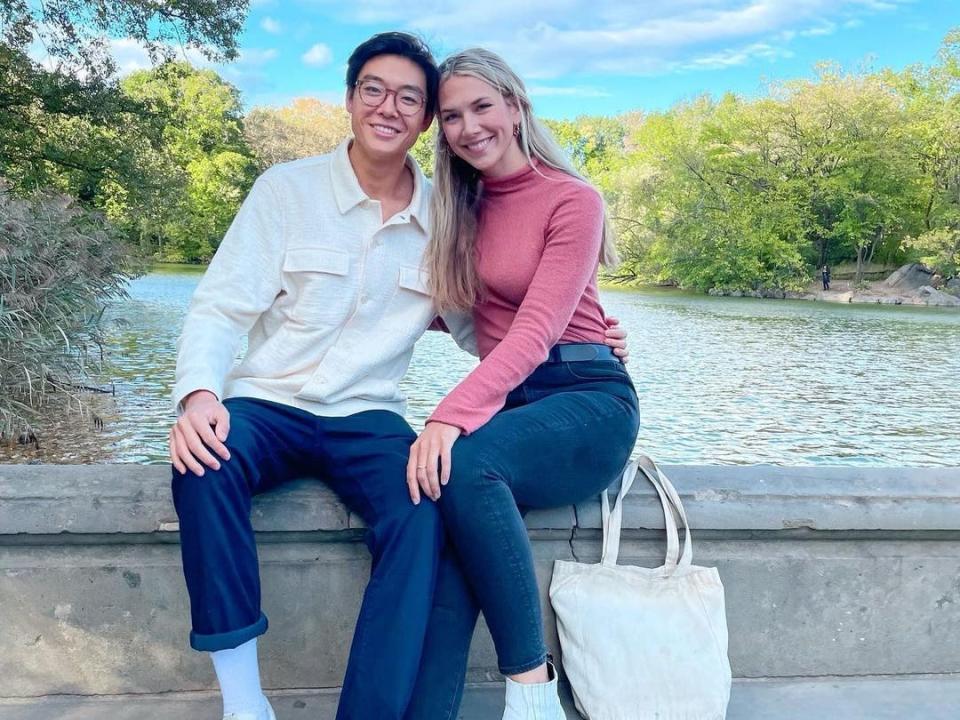 Derek Xiao and Claire Rehfuss in Central Park