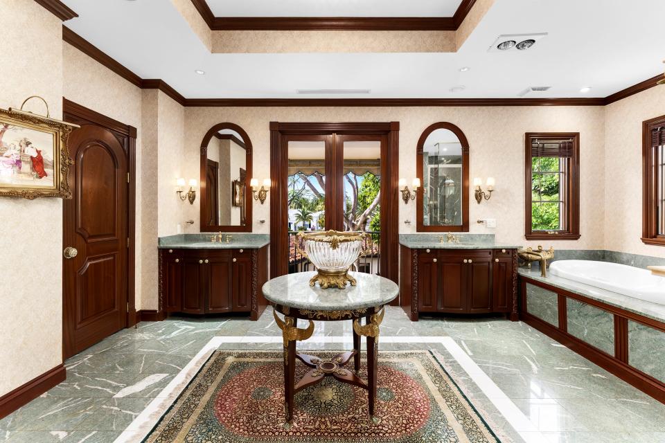 a bathroom in the most expensive home currently for sale in Florida, 18 La Gorce Circle in Miami Beach