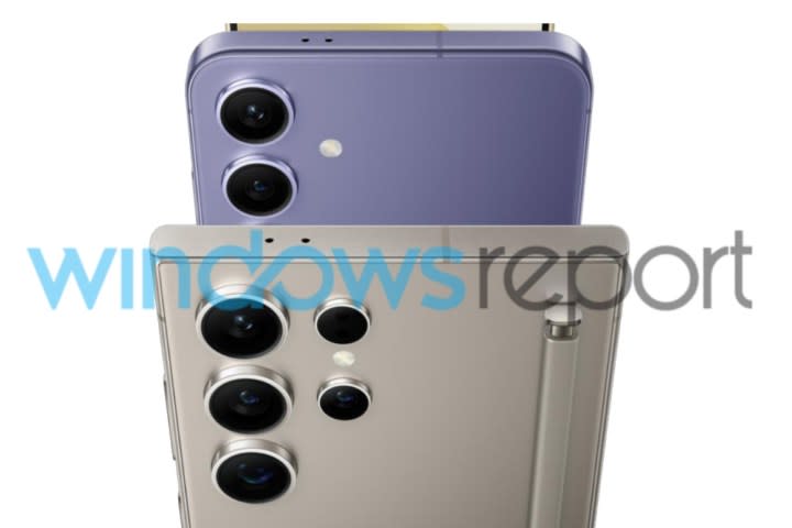 Leaked renders of Galaxy S24 series in purple.