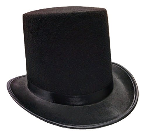 Nicky Bigs Novelties Black Felt Tall Top Hat for Men, Women, and Teens, One Size