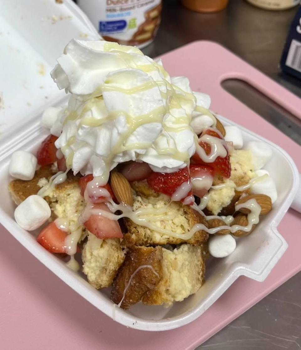 A churro cheesecake from a new dessert shop off U.S. 41 near Byron