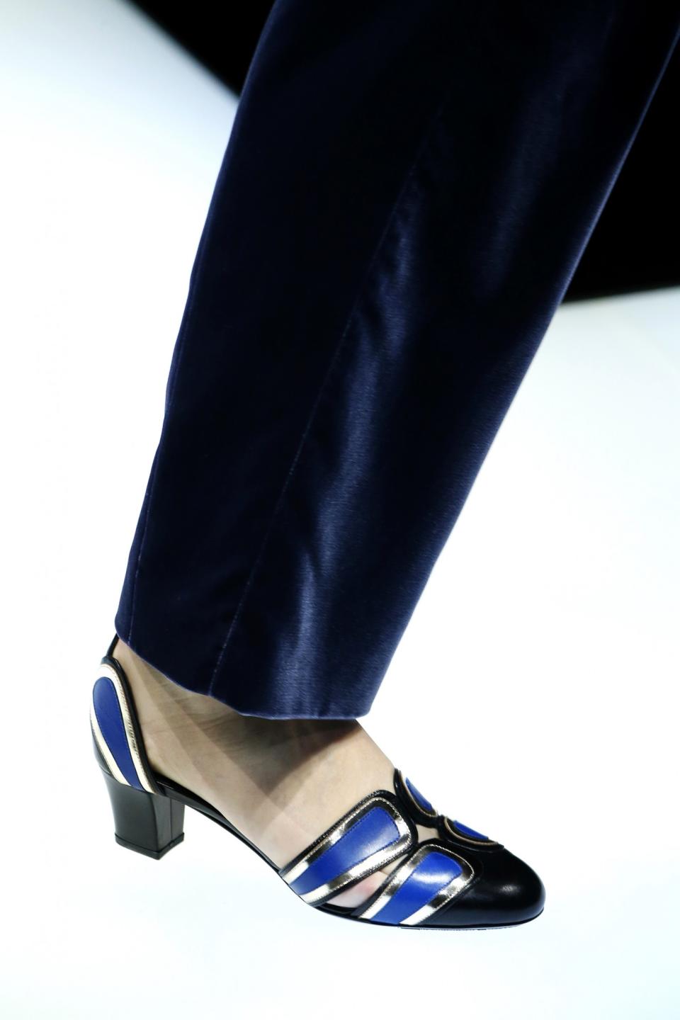 Blue and Black Low Heels, Giorgio Armani Fall/Winter 2017