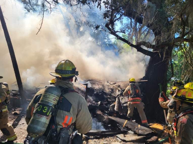 Firefighters arrived at the home on 104 Mileham Drive, near Old Winter Garden Road, around 10:20 a.m. Friday