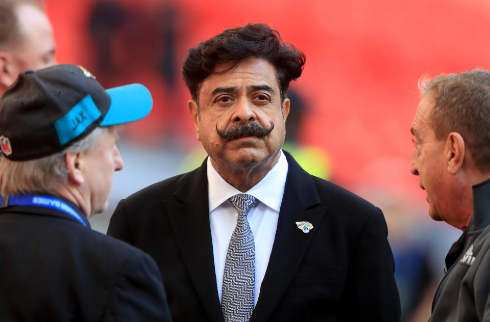 Jacksonville Jaguars owner Shad Khan prior to the International Series NFL match at Wembley Stadium, London. (Photo by Simon Cooper/PA Images via Getty Images)