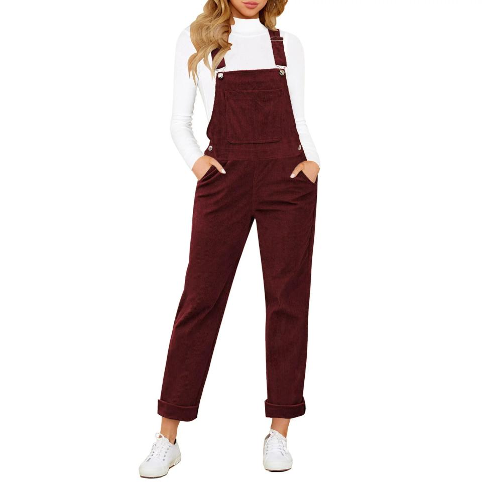 <p><a href="https://go.redirectingat.com?id=74968X1596630&url=https%3A%2F%2Fwww.walmart.com%2Fip%2FVetinee-Women-s-Summer-Fall-Overalls-Pocketed-Adjustable-Straps-Corduroy-Jumpsuits-Overalls-Bronze-Mist-Size-M-Size-8-Size-10%2F2344561895&sref=https%3A%2F%2Fwww.womansday.com%2Fstyle%2Ffashion%2Fg41380119%2Fcute-thanksgiving-outfits%2F" rel="nofollow noopener" target="_blank" data-ylk="slk:Shop Now;elm:context_link;itc:0;sec:content-canvas" class="link ">Shop Now</a></p><p>Corduroy Overalls</p><p>Walmart</p><p>$43.99</p>