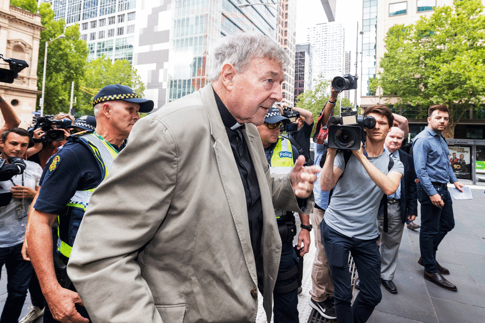 On Wednesday, Pell was taken into custody at the conclusion of a County Court pre-sentence hearing. Photo: AAP
