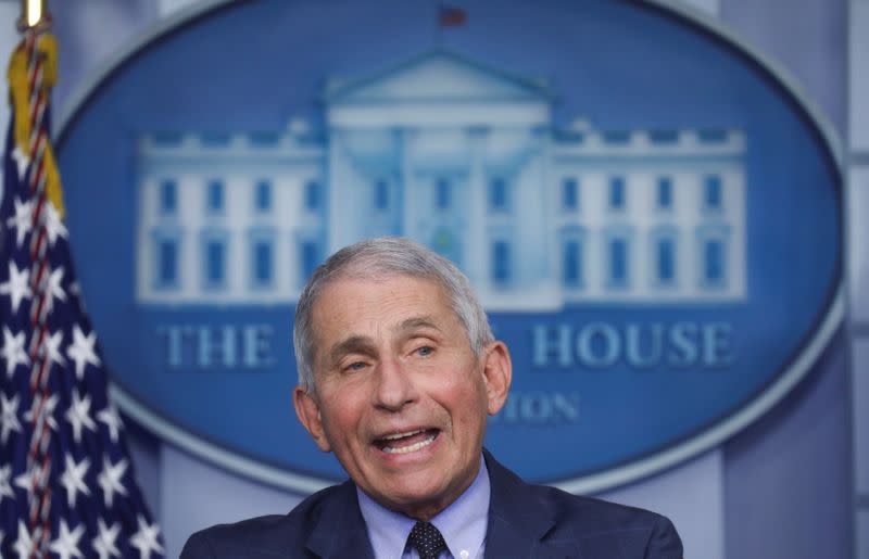 White House coronavirus task force holds a briefing at the White House in Washington