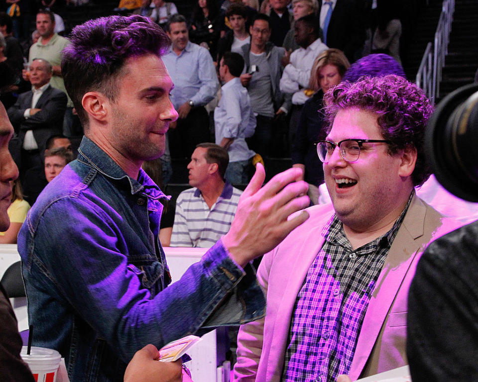 Adam Levine and Jonah Hill.