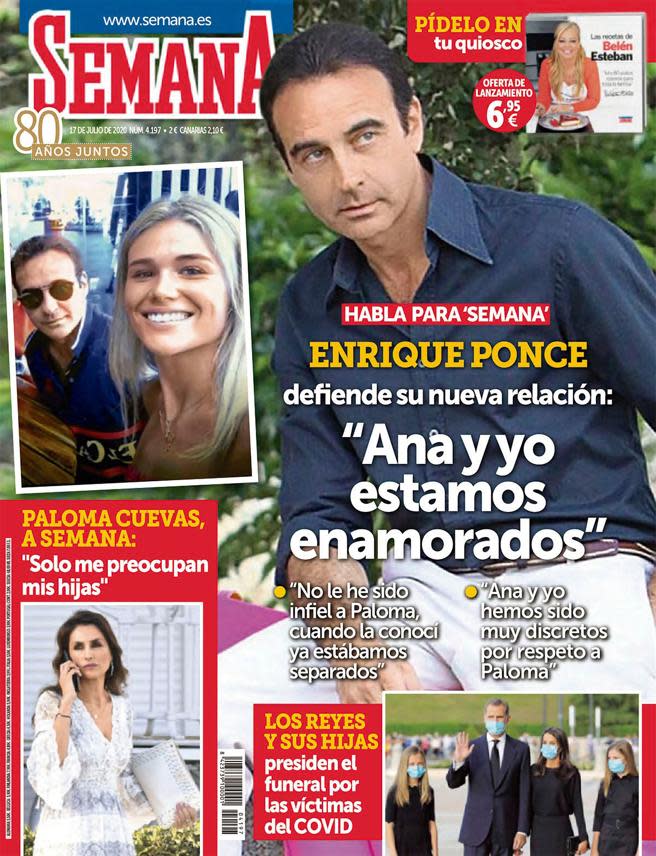 Portada de Semana con las primeras declaraciones de Enrique Ponce.