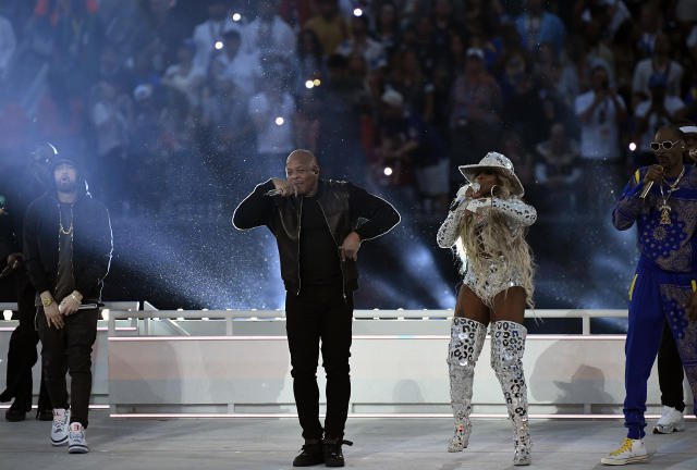 Dr Dre, Snoop Dogg, Eminem, Kendrick Lamar and Mary J Blige's half-time show  – an all-timer, Music