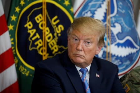 U.S. President Trump participates in briefing at U.S. Border Patrol Calexico Station in Calexico, California