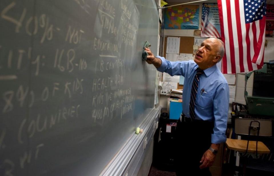 Chuck Herber has been teaching for 53 years, including 33 as an English teacher and adviser for The Booster newspaper at Lafayette Jefferson High School.