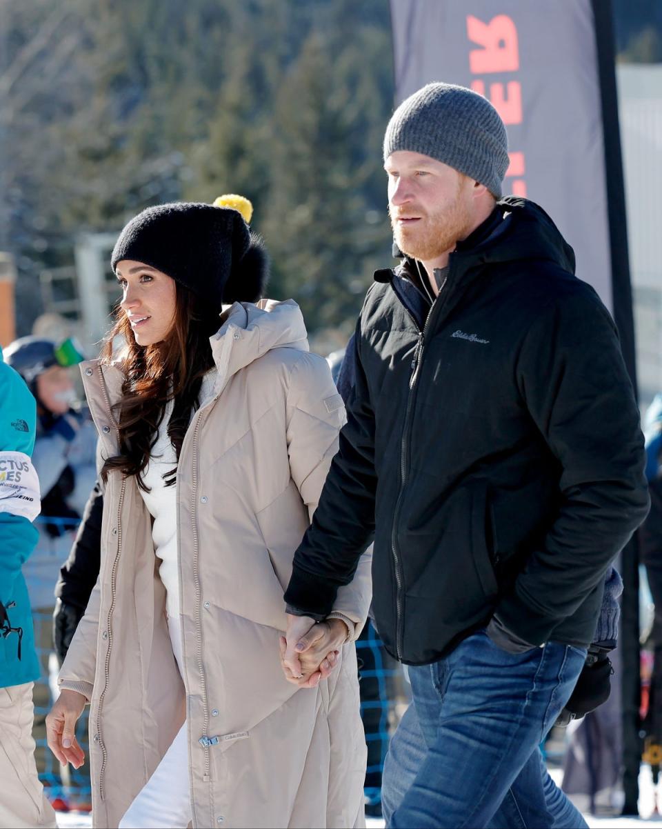 Meghan and Harry attend Invictus Games Vancouver Whistlers 2025's One Year To Go winter training camp on February 14 (Getty Images)