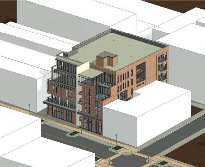 A rendering of the Clearpath Services structure proposed for Kirkwood Avenue.